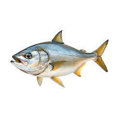 Silver fish with streamlined body and distinct features swimming gracefully in clear water environment transparent background, png
