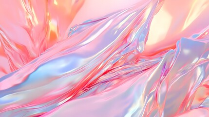 Obraz premium Abstract Pink Iridescent Liquid Flowing Silk Background