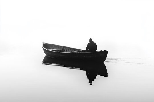 Man sitting in a rowboat