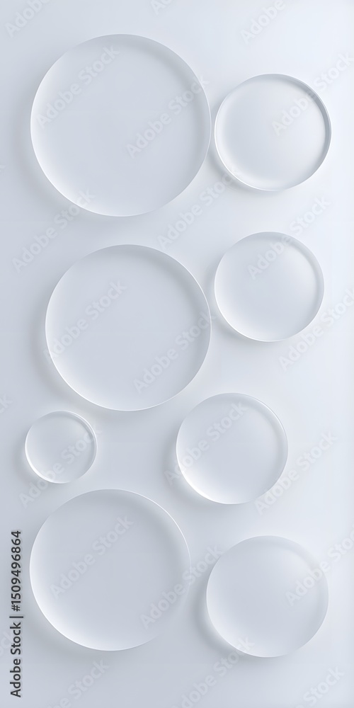 Leinwandbilder frosted glass forms, subtle gradients create a soft elegant design. rounded edges and transparent ac