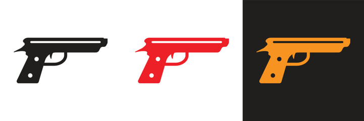Gun icon design on white background. Gun icon illustration