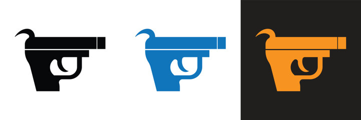Gun icon design on white background. Gun icon illustration