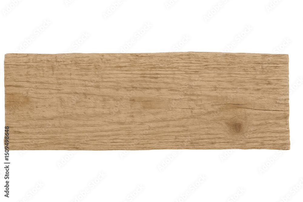 Poster rectangular wooden board with visible wood grain isolated on transparent background, suitable for va