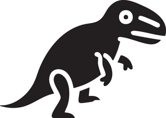 Naklejka premium silhouette of a large dinosaur strides forward.