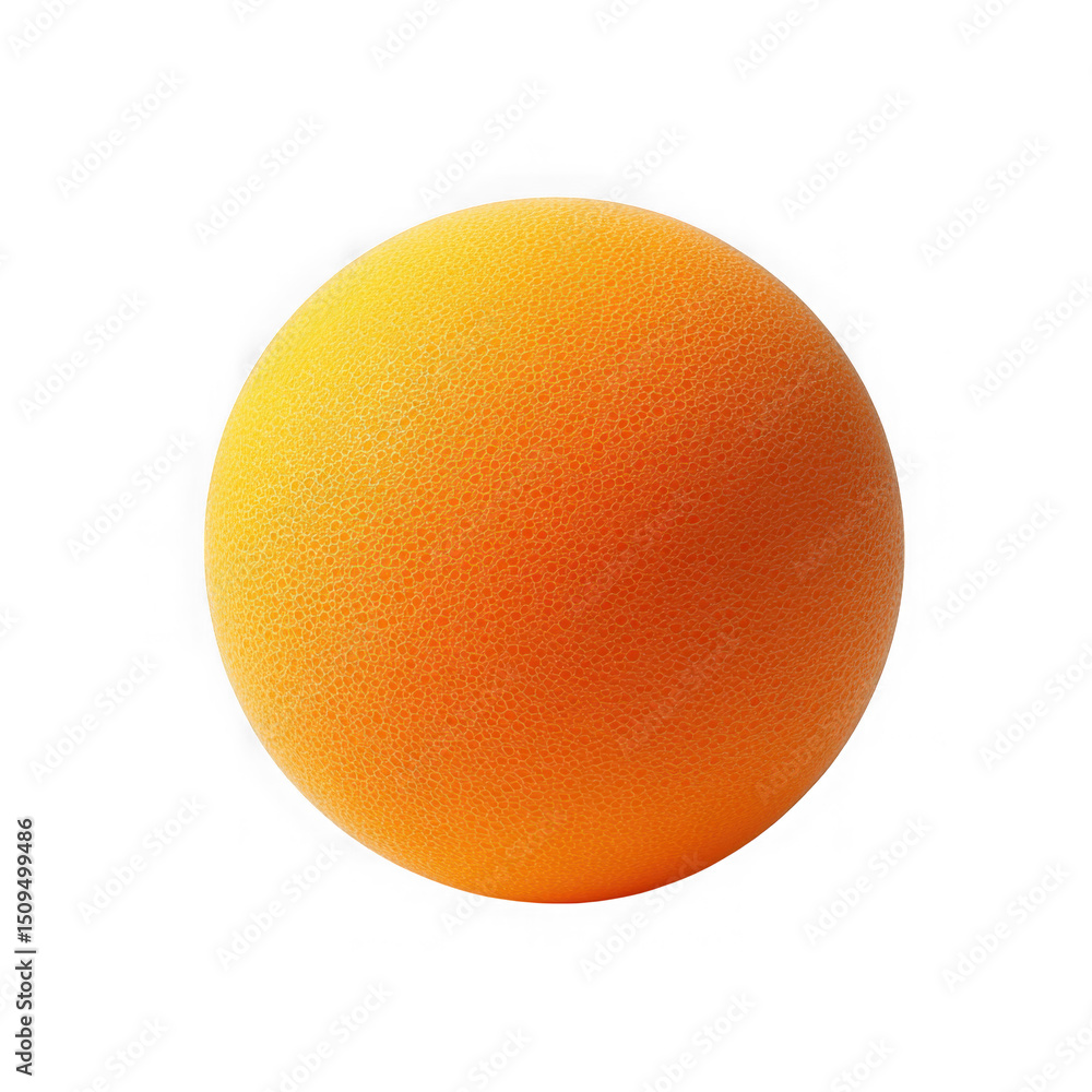 Poster Orange textured sphere 3d render isolated on transparent background