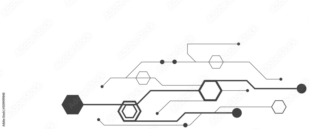 Poster vector abstract technology on white background. abstract futuristic circuit board illustration, circ