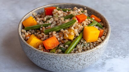 Healthy Farro Bowl with Roasted Vegetables