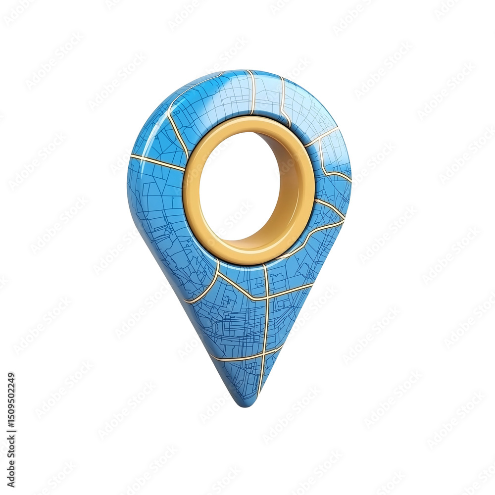 Poster location pin with map design for gps navigation and destination app isolated on white background