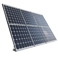 Solar panels renewable energy clean power generation photovoltaic cells isolated on transparent background