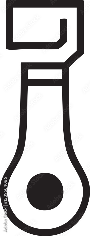 Poster stylized elongated bottle with a rounded base and a defined neck.