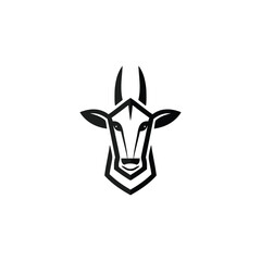 Goat and Cow Head Logo. Dual Animal Head Design for Farm, Dairy, or Livestock