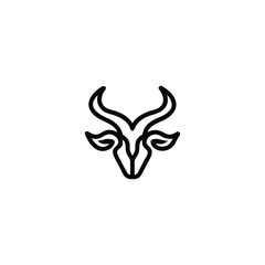 Obraz premium Minimalist Bull Head Logo. Clean Line Art Design Suitable for Any Business
