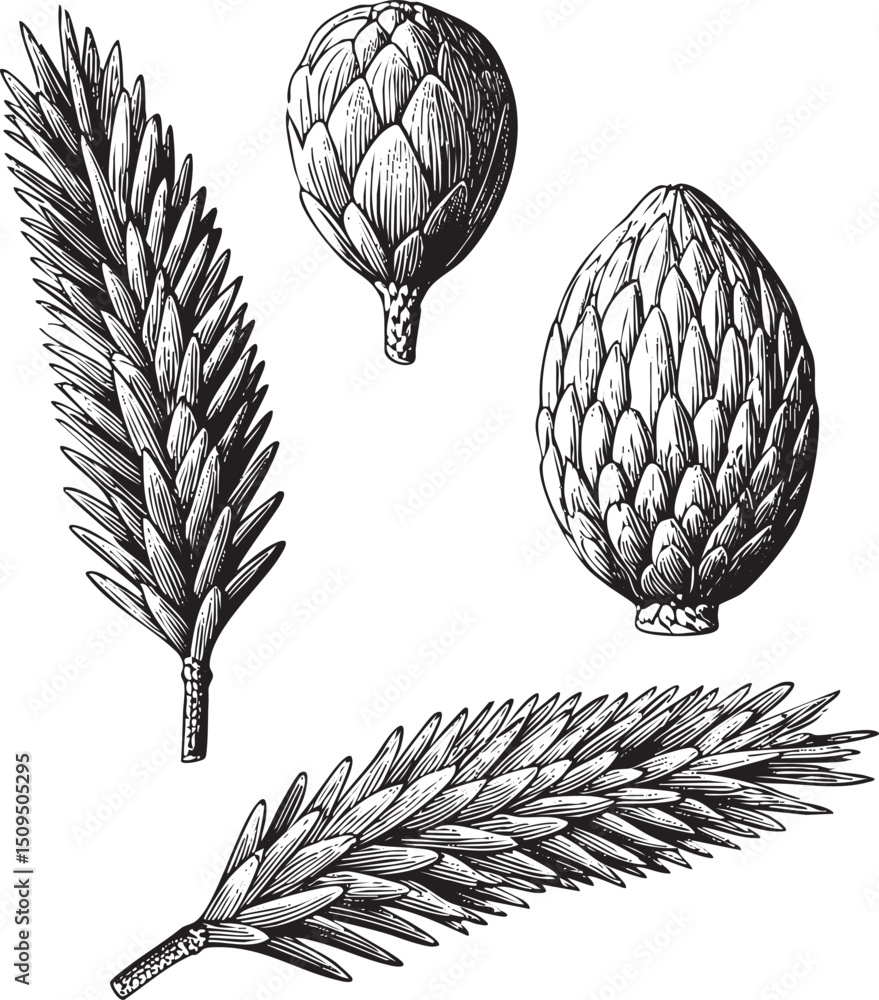 Poster three botanical seed heads display intricate and textures.