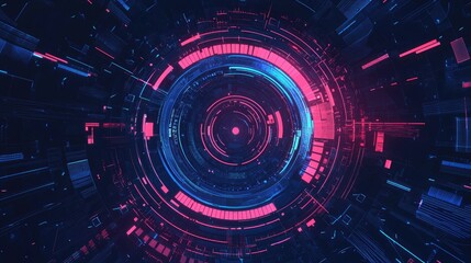 Obraz premium Futuristic digital network graphic design.