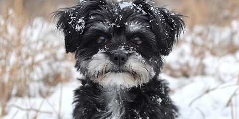 Puppy in Winter Snow