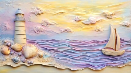 A peacful clay art on beach