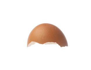 Piece of cracked eggshell isolated on white