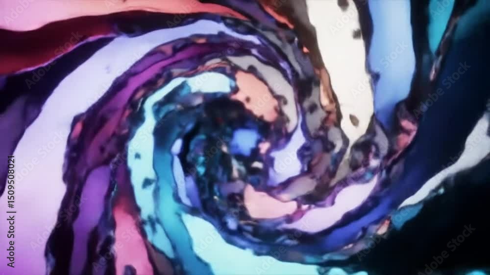 Poster abstract colorful swirl with a dark center in a dynamic vortex pattern