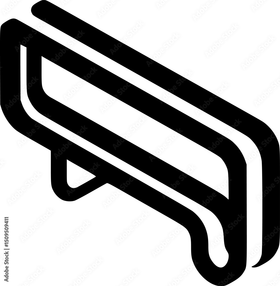 Poster isometric rendering of a multiline geometric shape