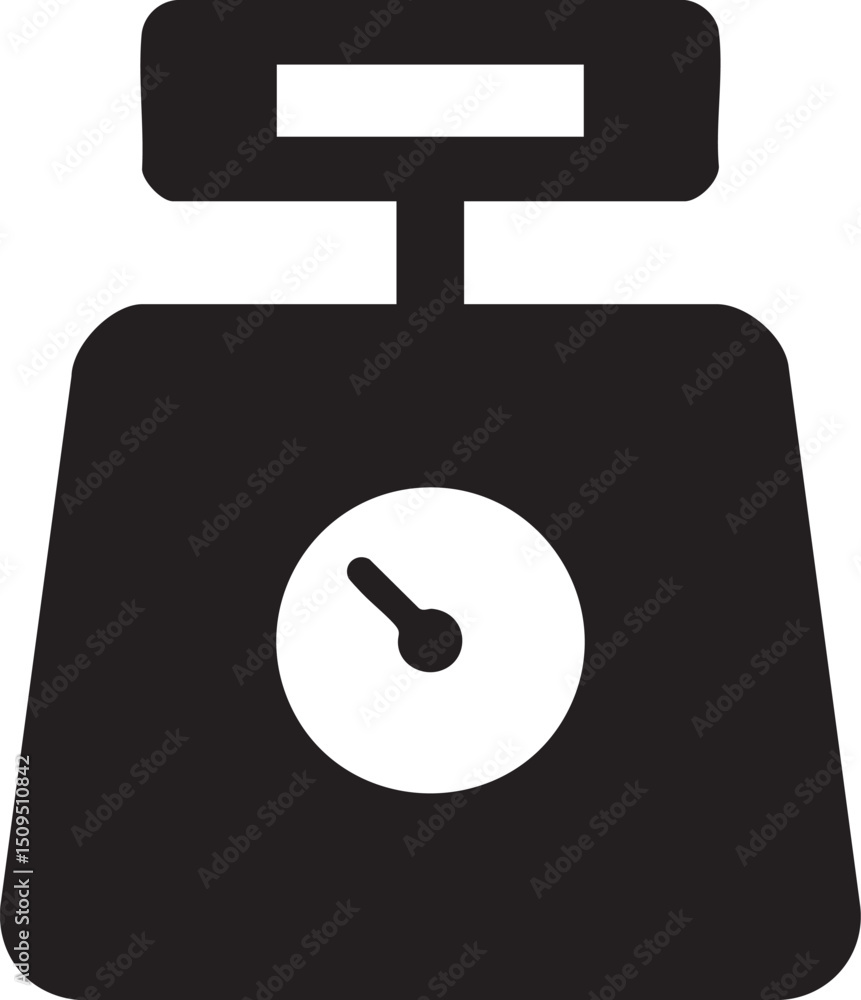 Poster black scale shows a circular dial with a pointer.