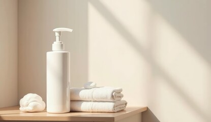 bathroom accessories and towel