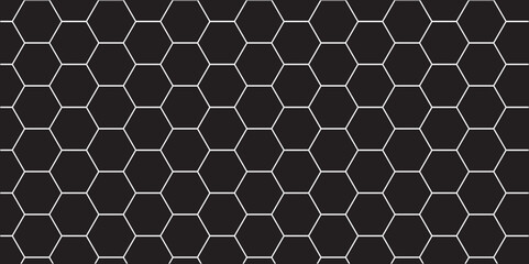 Black and white abstract hexagon honeycomb geometric pattern background