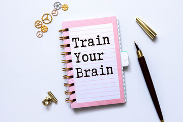 Conceptual photo about TRAIN YOUR BRAIN question marks with written text