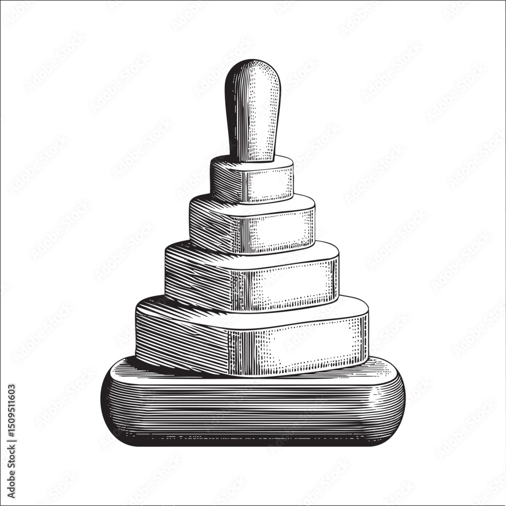 Aufkleber stylized layered stack of geometric shapes forms a solid foundation.