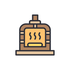 Charming Oven Illustration With Delicate Heat Waves And Artisan Flair