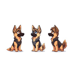 German Shepard Dog flat vector design