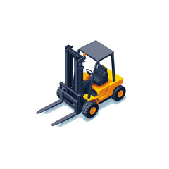 Isometric forklift icon flat vector design