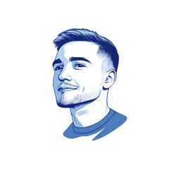 Young guy with short hair avatar flat vector design