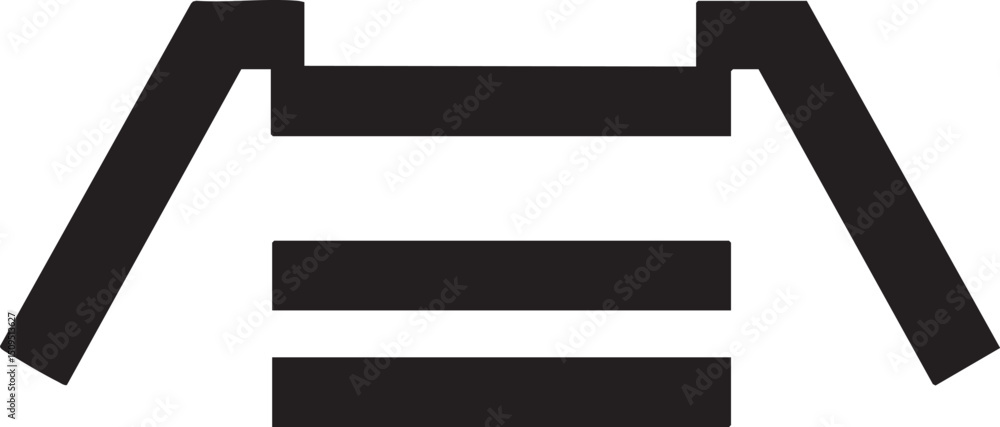 Poster black triangular shape intersects a horizontal white .