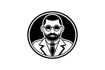 doctor face head mirror icon
