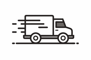 fast delivery truck motion icon