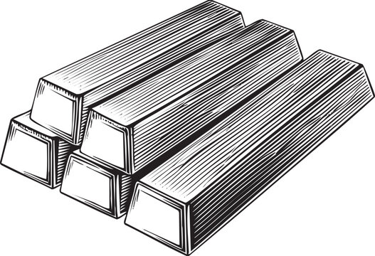 Several rectangular bars of gold rest on a white surface.