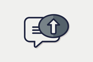 upload icon speech bubble symbol