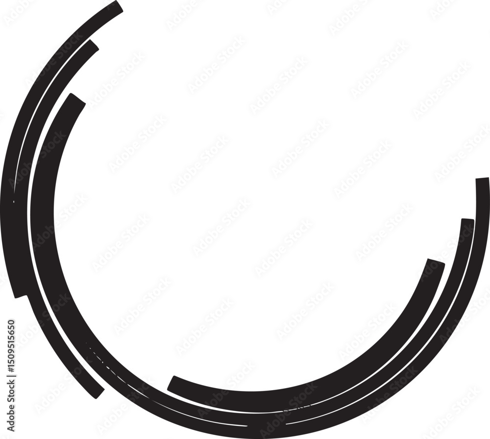 Aufkleber sleek black circular frame composed of intersecting lines.