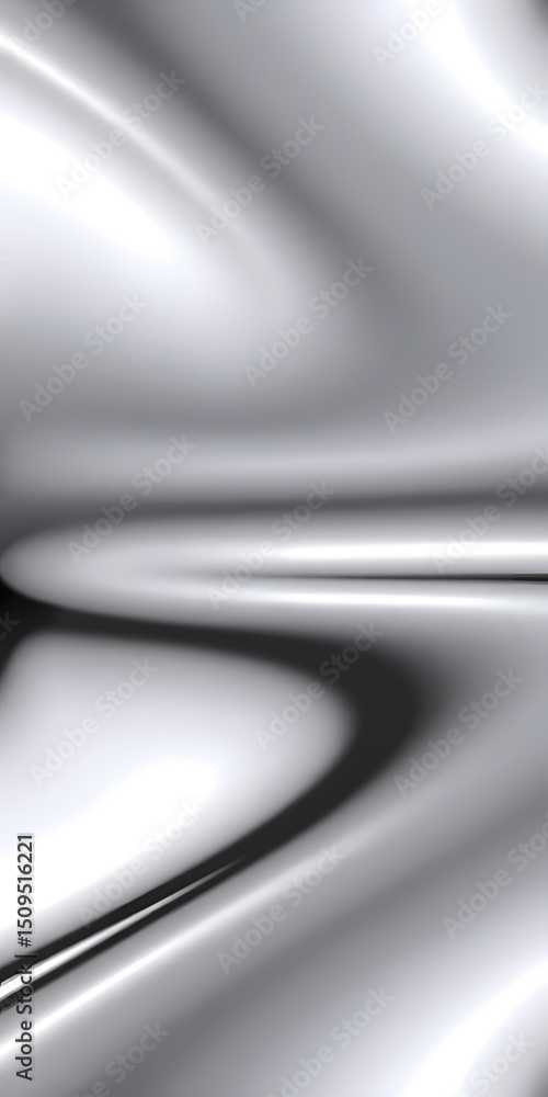 Poster chrome texture surfaces. shiny metallic background with smooth reflections, gradient color transitio