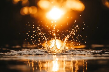 Water splash at sunset (1)