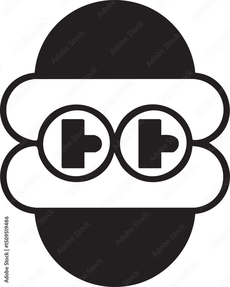Poster two stylized circles form a visual representation of sound waves emanating from a central point.