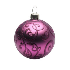 Sparkling Pink Christmas Ornament with Elegant Swirl Patterns and Festive Glitter Perfect for Holiday Decor