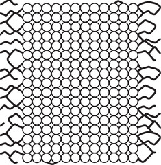 Naklejka premium dense grid of interconnected circles forms a complex repeating .