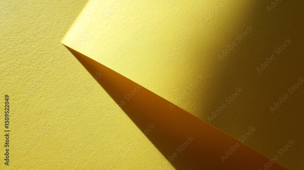 Poster a flat sheet of yellow paper rests at an angle, showcasing its smooth texture and vibrant hue. soft 