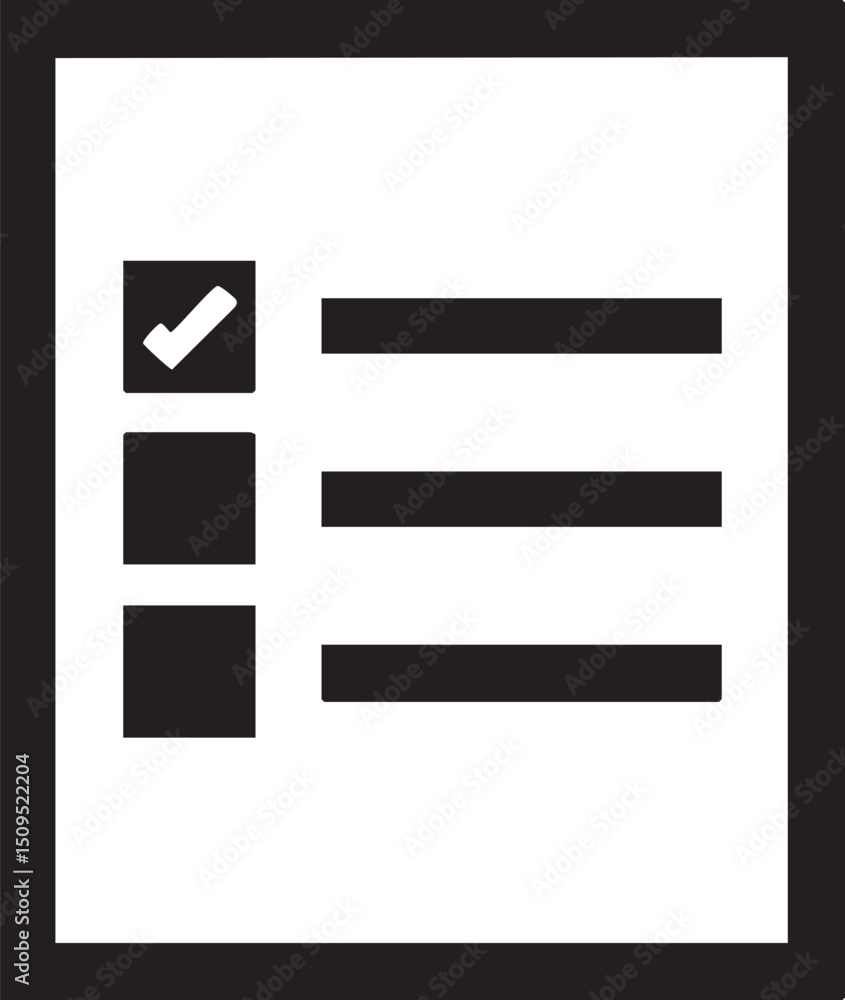 Poster white document with three checkboxes is displayed on a plain background.
