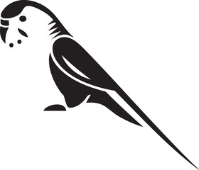 Obraz premium stylized black parrot sits attentively poised on a dark surface.