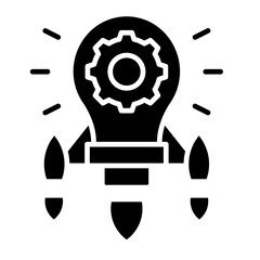 Rocket Launch  Icon Element For Design	