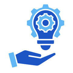 Gear And Lightbulb  Icon Element For Design	