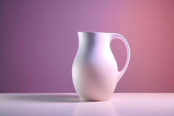 white vase on purple background