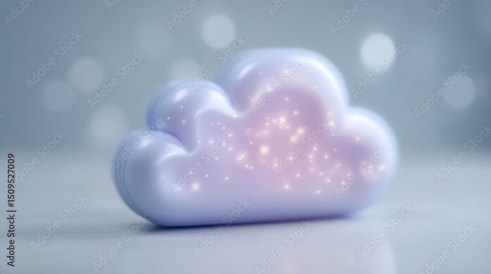 Aufkleber sparkling cloud computing concept digital technology data storage innovation